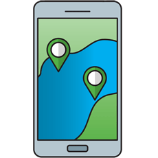 Carte sur un smartphone montrant Netilion Smart System installé